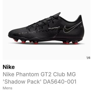 Nike Phantom GT2 Club MG 'Shadow Pack' Men's Soccer Cleats - Black/ Red. Size 8.